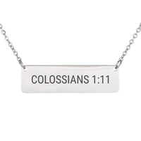Load image into Gallery viewer, Colossians 1:11 Engraved Necklace - Encouragement Gift, Dainty Strength Religious Jewelry
