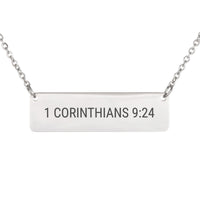 Load image into Gallery viewer, 1 Corinthians 9_24 Necklace - Perseverance Scripture Pendant, Survivor Gift
