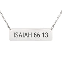 Load image into Gallery viewer, Isaiah 66:13 Necklace - Minimalist Comfort Bible Verse Jewelry, Remembrance Gift
