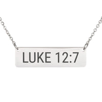 Load image into Gallery viewer, Luke 12_7 Necklace - Comfort Gift for Her, Courage Scripture Pendant
