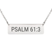 Load image into Gallery viewer, Psalm 61:3 Necklace - Inspirational Gift for Her, Minimalist Strength Scripture Jewelry
