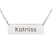Load image into Gallery viewer, Katniss Necklace – Custom Name Horizontal Bar Necklace for Women
