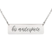 Load image into Gallery viewer, His Masterpiece Engraved Necklace - Ephesians 2:10 Encouragement Scripture Jewelry, Birthday Gift for Her
