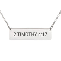 Load image into Gallery viewer, 2 Timothy 4:17 Necklace - Strength Christian Pendant, Gift for Hard Times
