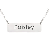 Load image into Gallery viewer, Paisley Necklace – Custom Name Horizontal Bar Necklace for Women
