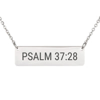 Load image into Gallery viewer, Psalm 37:28 Necklace - Police Wife Gift, Dainty Protection Religious Jewelry
