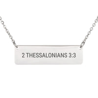 Load image into Gallery viewer, 2 Thessalonians 3:3 Engraved Necklace - Protection Bible Scripture Jewelry, Police Wife Gift
