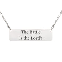 Load image into Gallery viewer, The Battle Is the Lord's Necklace, Courage Christian Pendant 1 Samuel 17_47 - Graduation Gift
