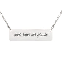 Load image into Gallery viewer, Never Leave nor Forsake Necklace - Courage Bible Verse Jewelry, Deuteronomy 31_6 Graduation Gift
