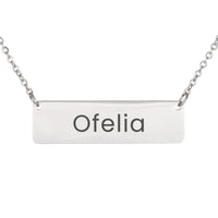 Load image into Gallery viewer, Ofelia Necklace – Personalized Name Chain - Custom Horizontal Bar Necklace for Women
