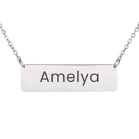 Load image into Gallery viewer, Amelya Necklace – Custom Name Horizontal Bar Necklace for Women
