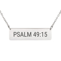 Load image into Gallery viewer, Psalm 49:15 Necklace - Grief Gift for Her, Dainty Comfort Bible Pendant
