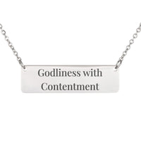 Load image into Gallery viewer, Godliness with Contentment Necklace - Thankful Bible Jewelry, 1 Timothy 6:6 Volunteer Appreciation Gift
