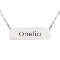 Load image into Gallery viewer, Onelia Necklace – Personalized Name Chain - Custom Horizontal Bar Necklace for Women
