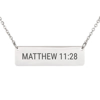 Load image into Gallery viewer, Matthew 11_28 Necklace - Peace Scripture Jewelry, Comfort Gift for Her
