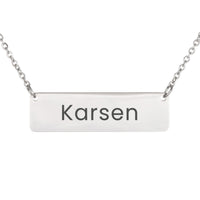 Load image into Gallery viewer, Karsen Necklace – Personalized Name Chain - Custom Horizontal Bar Necklace for Women
