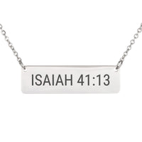 Load image into Gallery viewer, Isaiah 41:13 Necklace - Encouragement Gift, Minimalist Strength Bible Jewelry
