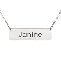 Load image into Gallery viewer, Janine Necklace – Personalized Name Chain - Custom Horizontal Bar Necklace for Women
