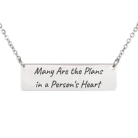 Load image into Gallery viewer, Many Are the Plans in a Person's Heart Necklace, Purpose Bible Jewelry Proverbs 19_21 - Pastor's Wife Gift
