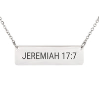 Load image into Gallery viewer, Jeremiah 17:7 Necklace - Trust Bible Scripture Pendant, Graduation Gift
