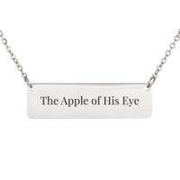Load image into Gallery viewer, The Apple of His Eye Bar Necklace - Encouragement Religious Jewelry, Psalm 17:8 Confirmation Gift
