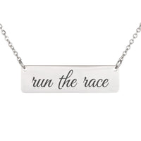 Load image into Gallery viewer, Run the Race Necklace, Perseverance Bible Pendant Hebrews 12:1 - Recovery Gift
