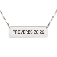 Load image into Gallery viewer, Proverbs 28:26 Engraved Necklace - Trust Religious Gift for Women
