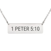 Load image into Gallery viewer, 1 Peter 5:10 Necklace - Minimalist Comfort Bible Verse Jewelry for Mom
