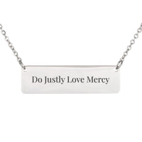 Load image into Gallery viewer, Do Justly Love Mercy Engraved Necklace, Micah 6:8 Appreciation Bible Jewelry for Nurse
