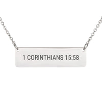 Load image into Gallery viewer, 1 Corinthians 15_58 Necklace - Graduation Religious Jewelry, Gift for Graduate
