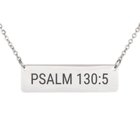 Load image into Gallery viewer, Psalm 130:5 Necklace - Hope Bible Scripture Pendant for Mom
