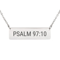 Load image into Gallery viewer, Psalm 97:10 Engraved Necklace - Protection Christian Jewelry, Military Wife Gift
