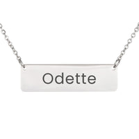 Load image into Gallery viewer, Odette Necklace – Personalized Name Chain - Custom Horizontal Bar Necklace for Women

