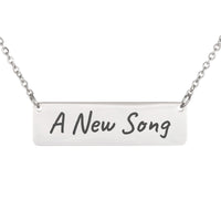 Load image into Gallery viewer, A New Song Bar Necklace, Psalm 40:3 Praise Religious Jewelry for Women
