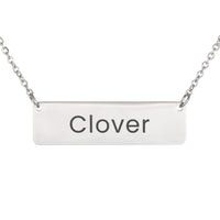 Load image into Gallery viewer, Clover Necklace – Personalized Name Chain - Custom Horizontal Bar Necklace for Women
