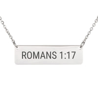 Load image into Gallery viewer, Romans 1:17 Necklace - Faith Scripture Jewelry for Sister
