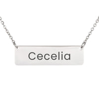 Load image into Gallery viewer, Cecelia Necklace – Custom Name Horizontal Bar Necklace for Women
