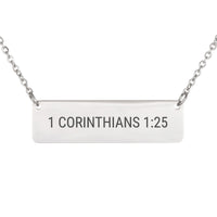 Load image into Gallery viewer, 1 Corinthians 1_25 Necklace - Dainty Wisdom Religious Pendant, Gift for Grandma
