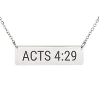 Load image into Gallery viewer, Acts 4_29 Necklace - Courage Bible Verse Gift for Sister
