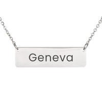 Load image into Gallery viewer, Geneva Necklace – Personalized Name Chain - Custom Horizontal Bar Necklace for Women
