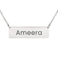 Load image into Gallery viewer, Ameera Necklace – Custom Name Horizontal Bar Necklace for Women
