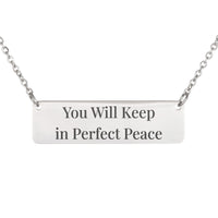 Load image into Gallery viewer, You Will Keep in Perfect Peace Necklace - Isaiah 26:3, Dainty Bible Scripture Jewelry for Her
