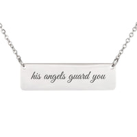 Load image into Gallery viewer, His Angels Guard You Necklace - Psalm 91:11 Protection Bible Scripture Pendant, Military Wife Gift
