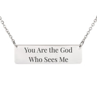 Load image into Gallery viewer, You Are the God Who Sees Me Engraved Necklace, Genesis 16_13 Faith Bible Gift for Her
