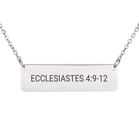 Load image into Gallery viewer, Ecclesiastes 4:9-12 Engraved Necklace - Wedding Bible Jewelry for Bride
