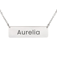 Load image into Gallery viewer, Aurelia Necklace – Custom Name Horizontal Bar Necklace for Women
