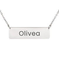 Load image into Gallery viewer, Olivea Necklace – Personalized Name Chain - Custom Horizontal Bar Necklace for Women
