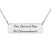 Load image into Gallery viewer, Fear God and Keep His Commandments Necklace - Gift for Grandma, Ecclesiastes 12:13 Wisdom Scripture Pendant
