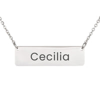 Load image into Gallery viewer, Cecilia Necklace – Custom Name Horizontal Bar Necklace for Women
