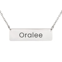 Load image into Gallery viewer, Oralee Necklace – Personalized Name Chain - Custom Horizontal Bar Necklace for Women
